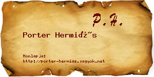 Porter Hermiás névjegykártya